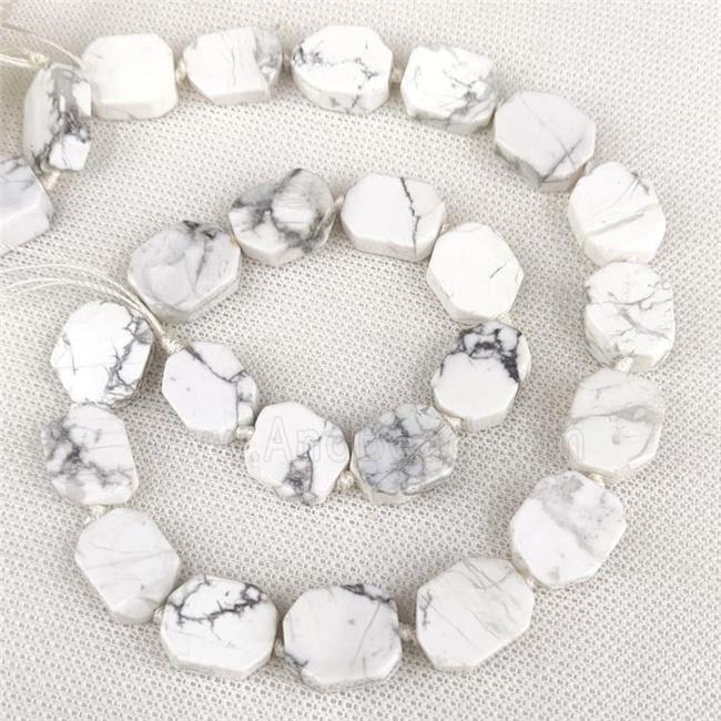 Natural White Howlite Turquoise Rectangle Beads