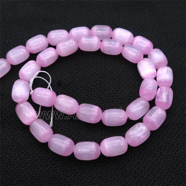 Selenite Beads Hotpink Dye Barrel