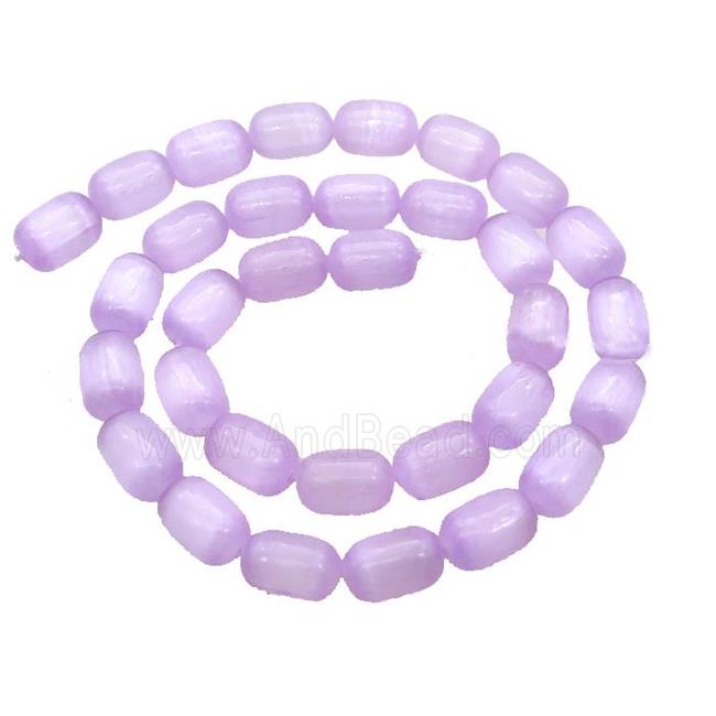 Selenite Beads Purple Dye Barrel