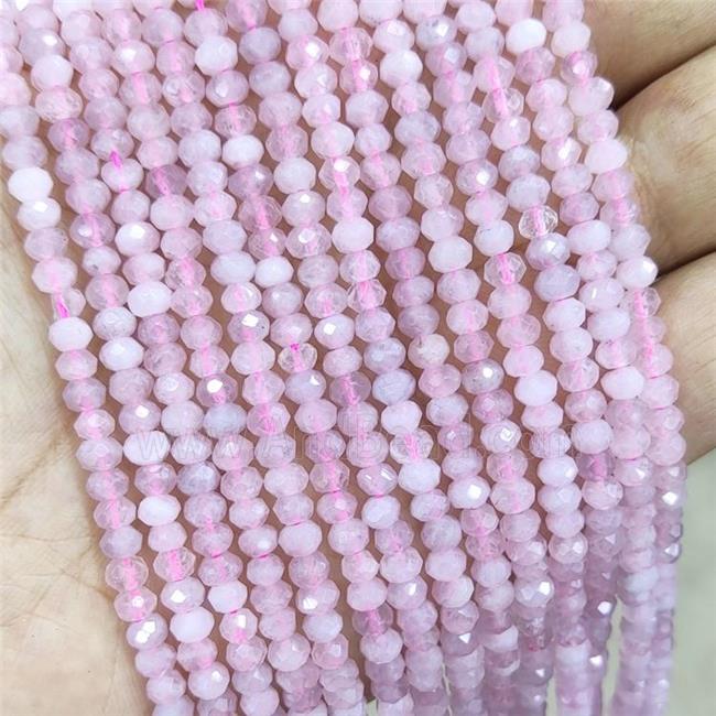 Natural Pink Rose Quartz Beads Faceted Rondelle