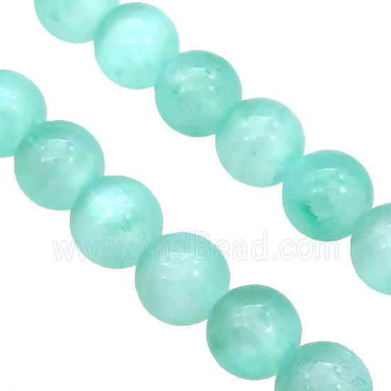 Green Selenite Beads Smooth Round Dye