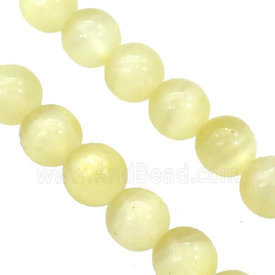 Yellow Selenite Beads Smooth Round Dye