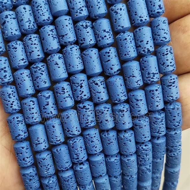 Rich Blue Rock Lava Column Beads Dye
