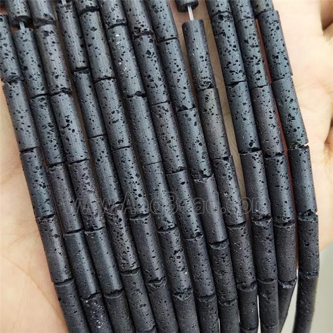 Black Rock Lava Tube Beads Column