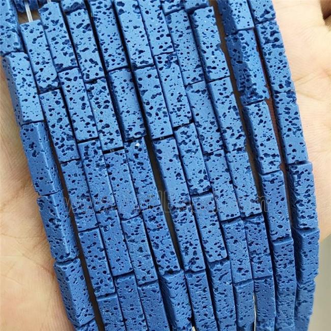 Rock Lava Tube Beads Rich Blue Dye
