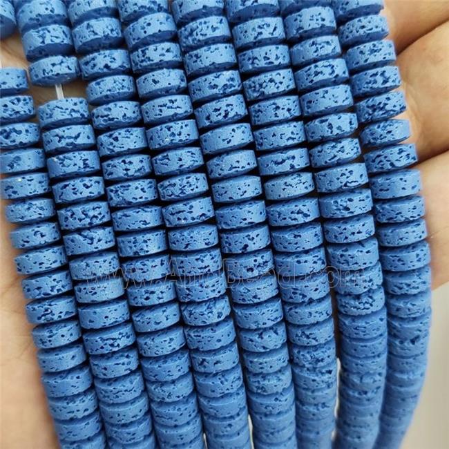 Rock Lava Heishi Beads Blue Dye