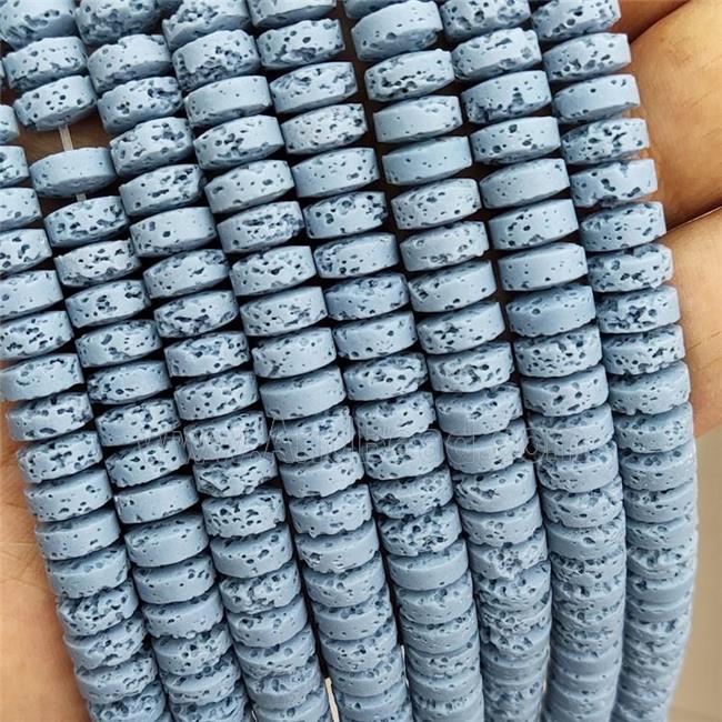 Rock Lava Heishi Beads Blue Dye