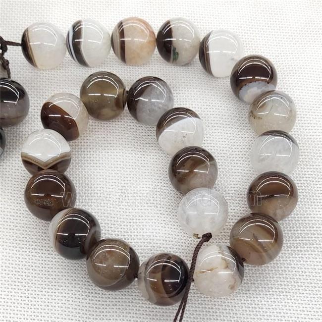Agate Druzy Beads Coffee Smooth Round