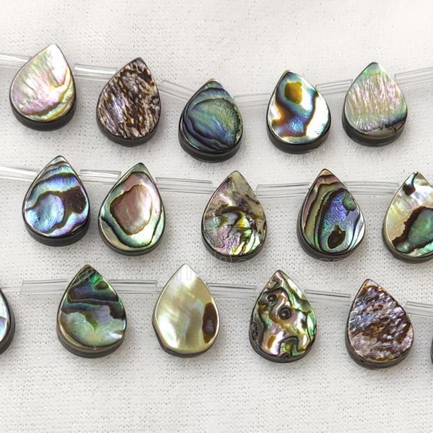 Abalone Shell Teardrop Beads Multicolor Topdrilled