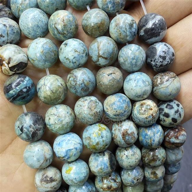Natural Variscite Beads Blue Smooth Round