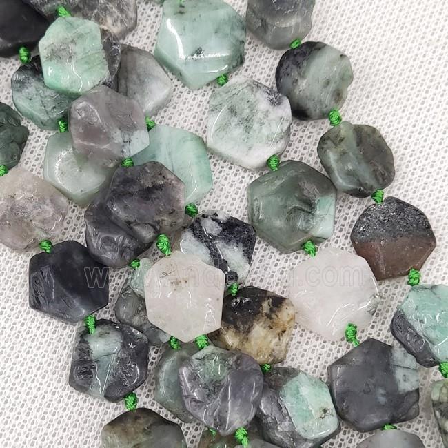 Natural Green Emerald Beads Hexagon