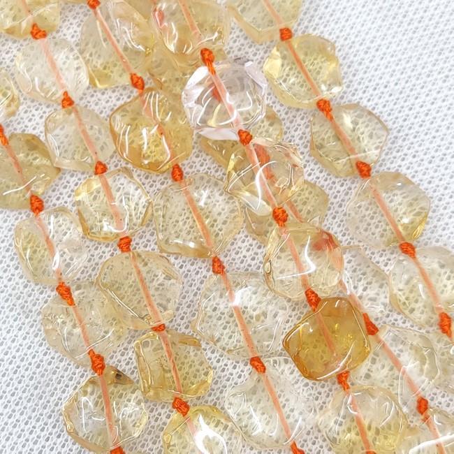 Natural Yellow Citrine Beads Hexagon