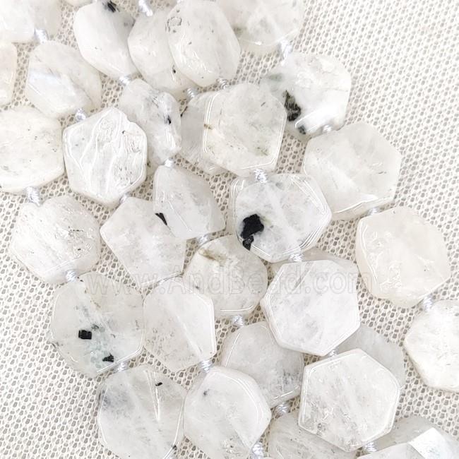 Natural White Moonstone Beads Hexagon
