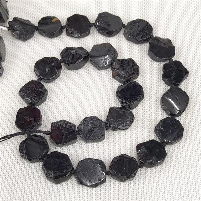 Natural Black Tourmaline Beads Hexagon