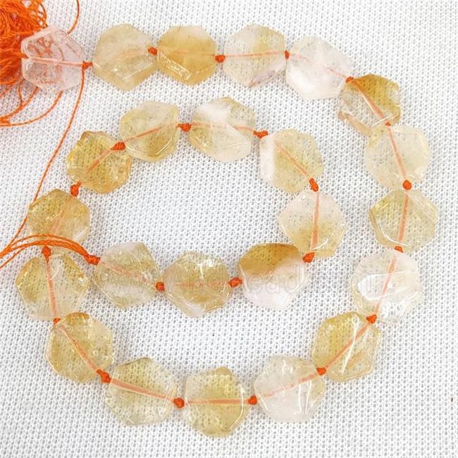 Natural Yellow Citrine Beads Hexagon