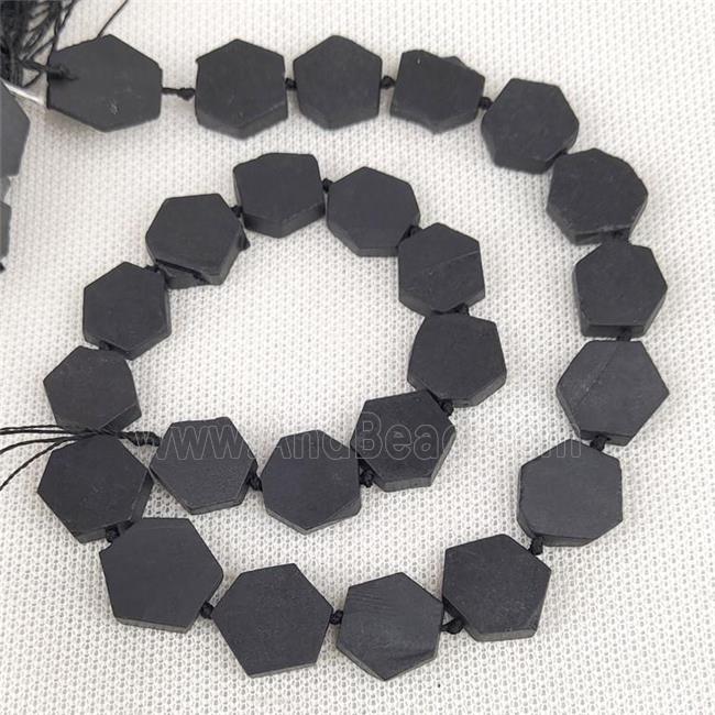Natural Black Shungite Beads Hexagon