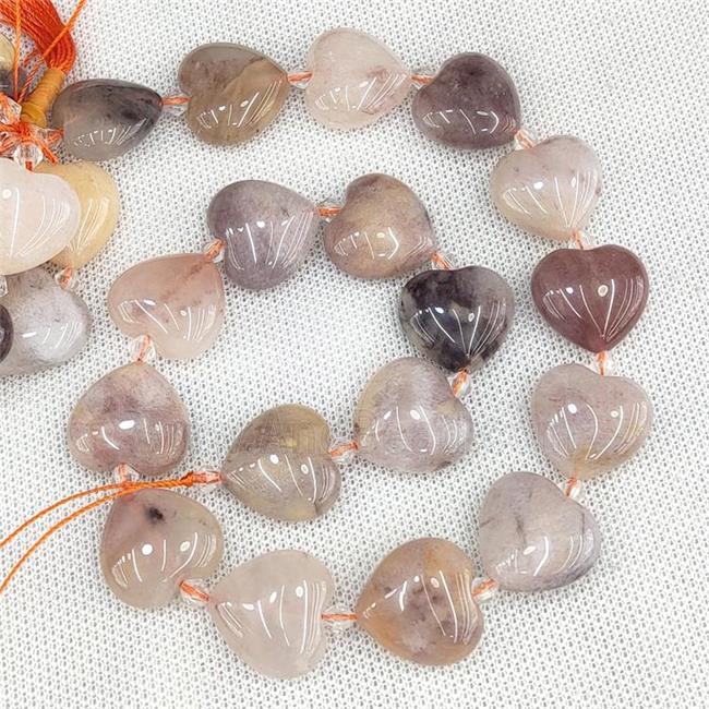 Natural Aventurine Heart Beads Violet