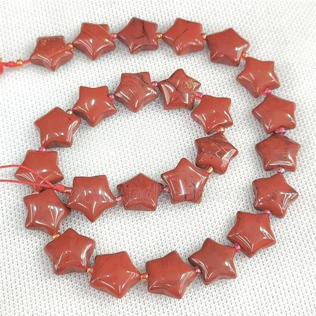 Natural Red Jasper Star Beads