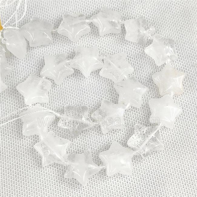 Natural Clear Crystal Quartz Star Beads
