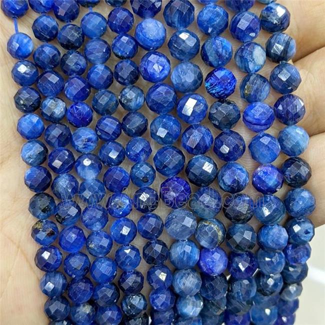 Natural Kyanite Beads AA-Grade Blue Faceted Round