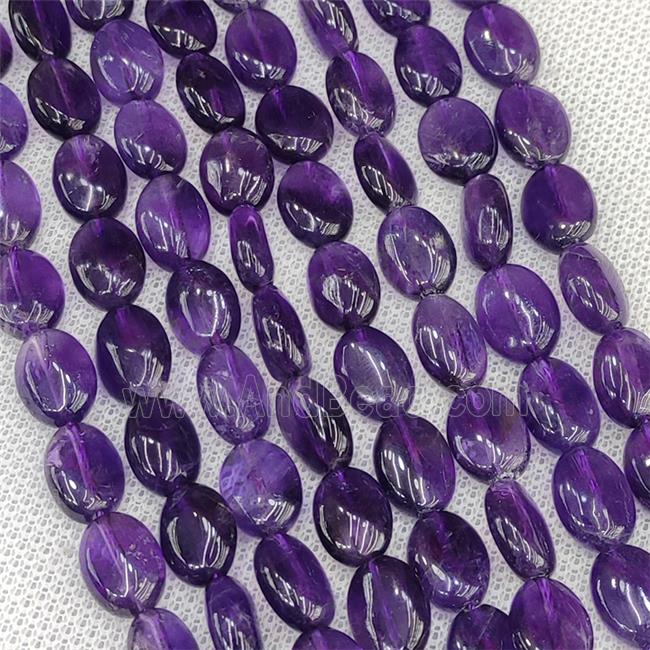 Natural Amethyst Oval Beads Purple