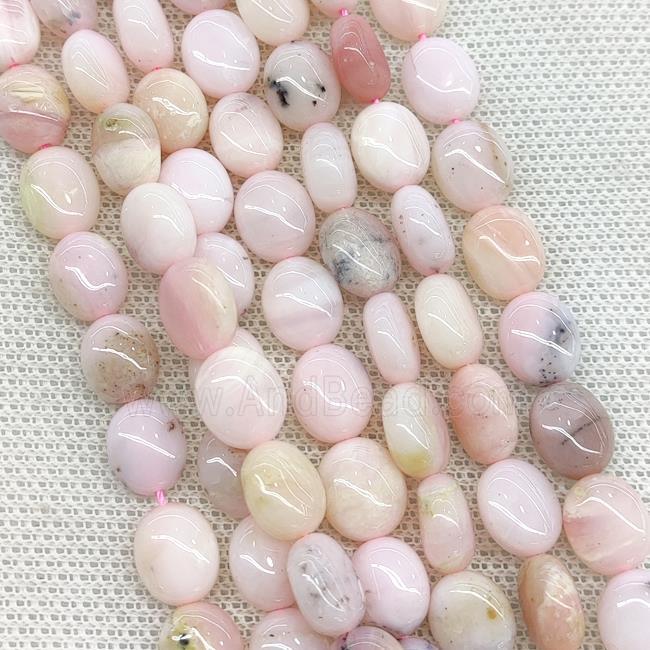 Natural Pink Opal Oval Beads