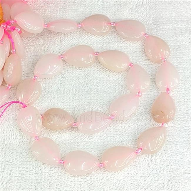 Natural Pink Opal Teardrop Beads Flat Dye
