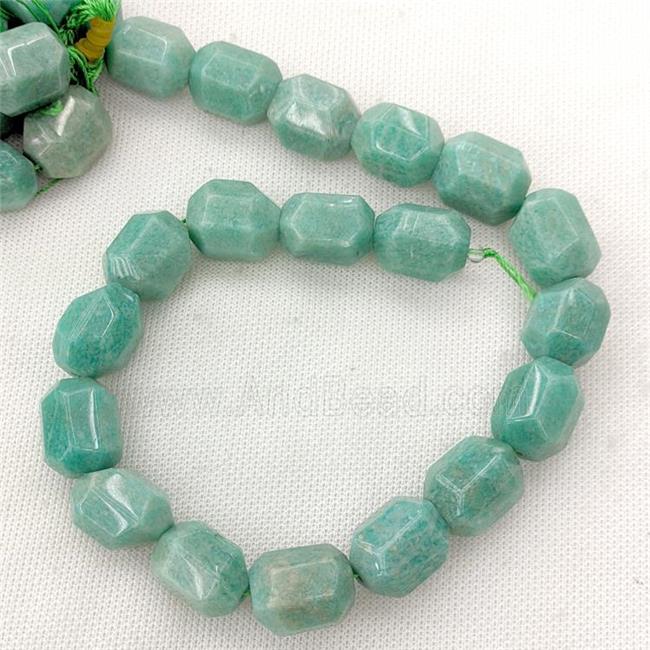 Natural Green Amazonite Beads Faceted Tube
