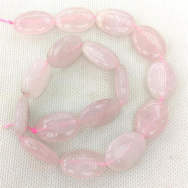 Natural Pink Rose Quartz Oval Beads