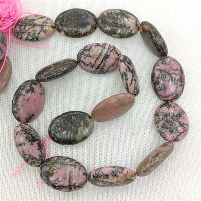 Natural Chinese Rhodonite Oval Beads Pink