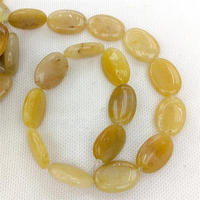 Natural Yellow Aventurine Oval Beads
