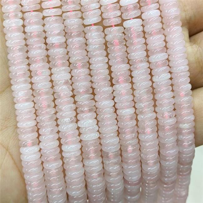 Natural Pink Rose Quartz Heishi Spacer Beads