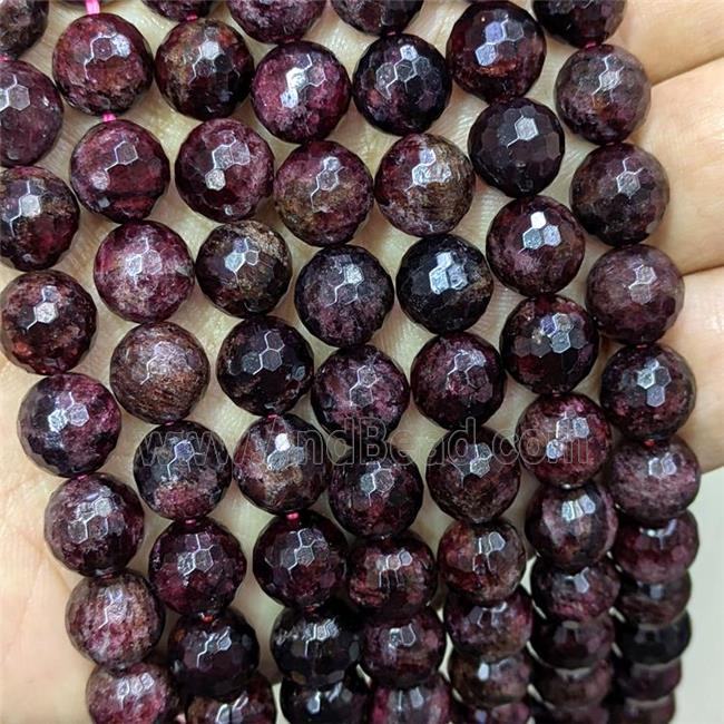 Natural Garnet Beads DarkRed Dye Faceted Round