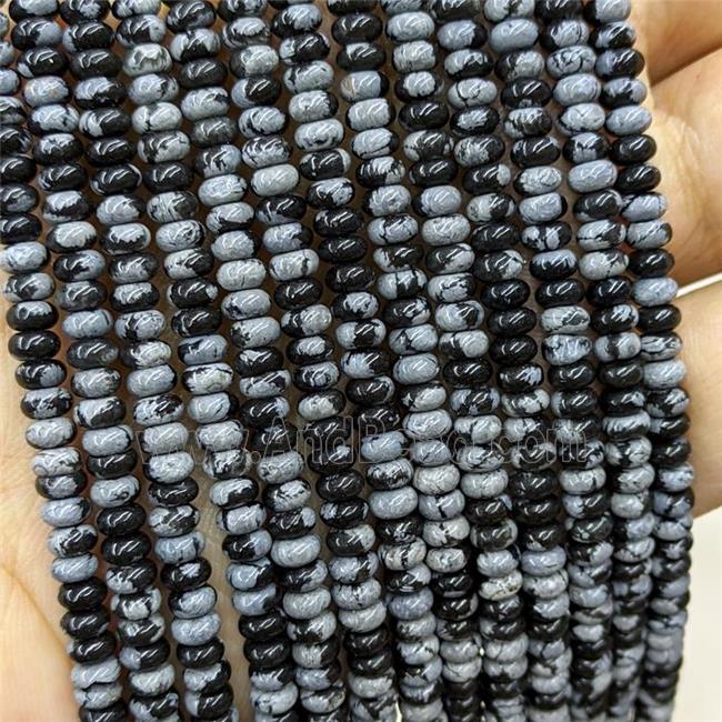 Natural Snowflake Jasper Beads Smooth Rondelle