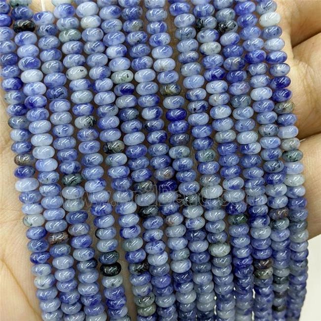 Natural Blue Dalmatian Jasper Beads Smooth Rondelle