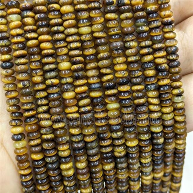 Natural Tiger Eye Stone Beads Smooth Rondelle