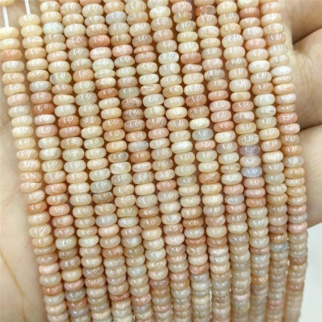Natural Peach Sunstone Beads Smooth Rondelle