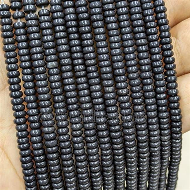 Natural Black Obsidian Beads Smooth Rondelle