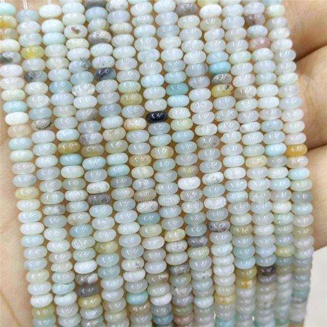Natural Chinese Amazonite Beads Blue Smooth Rondelle