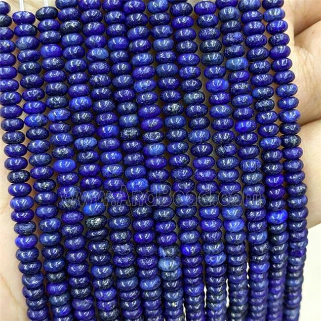 Natural Lapis Lazuli Beads Blue Dye Smooth Rondelle