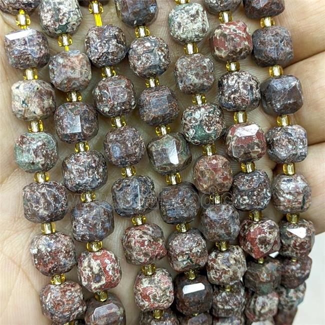 Natural Ocean Jasper Beads Faceted Cube