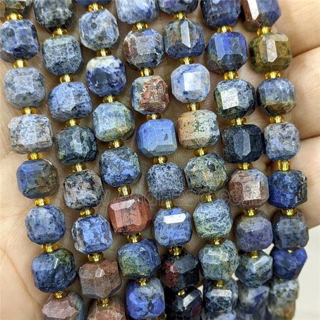 Natural Dumortierite Jasper Beads Blue Faceted Cube