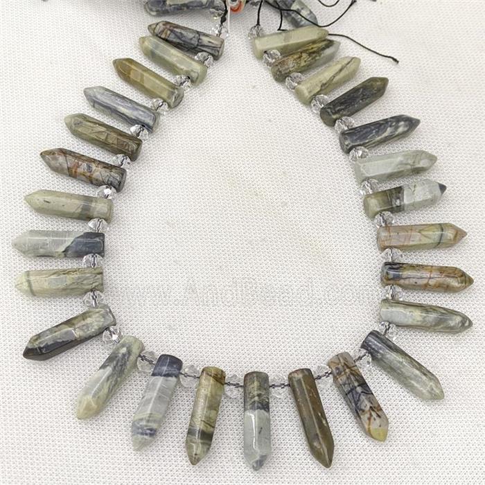 Picasso Jasper Beads Gray Bullet