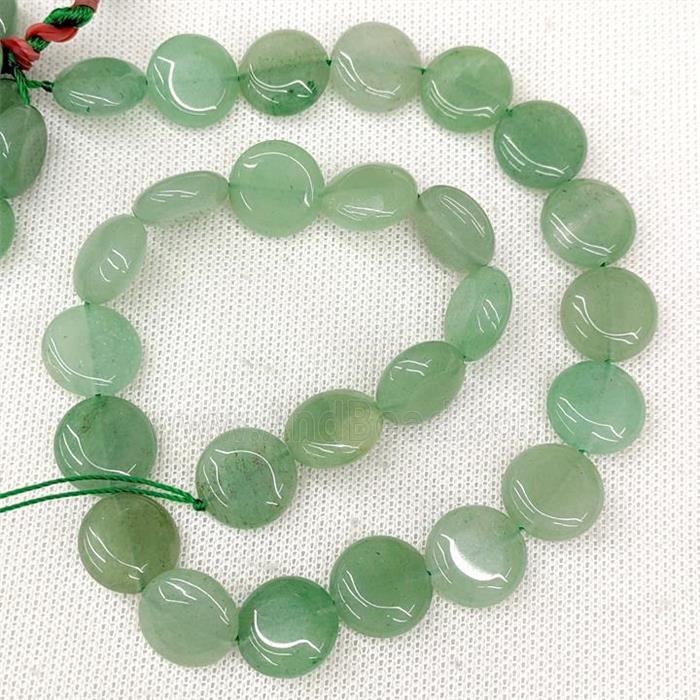 Natural Green Aventurine Coin Beads