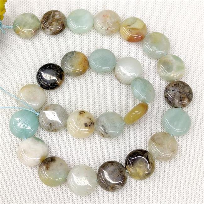 Natural Chinese Amazonite Beads Multicolor Coin