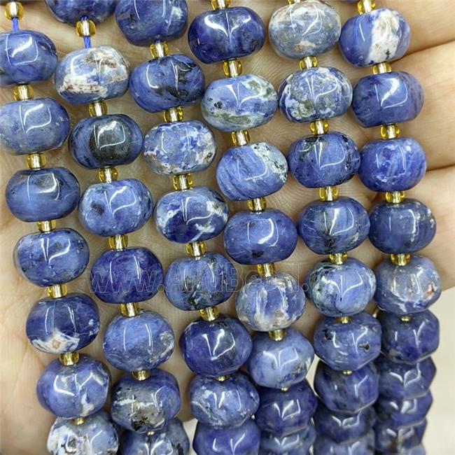 Natural Blue Sodalite Pumpkin Beads