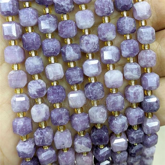 Natural Lilac Jasper Beads Faceted Cube