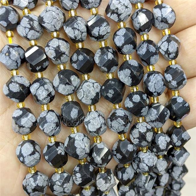 Natural Snowflake Jasper Twist Beads S-Shape Faceted