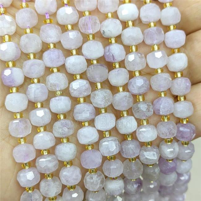 Natural Chalcedony Beads Faceted Rondelle Light.lavender