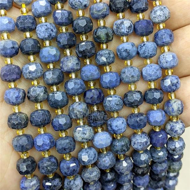 Natural Dumortierite Beads Faceted Rondelle Blue